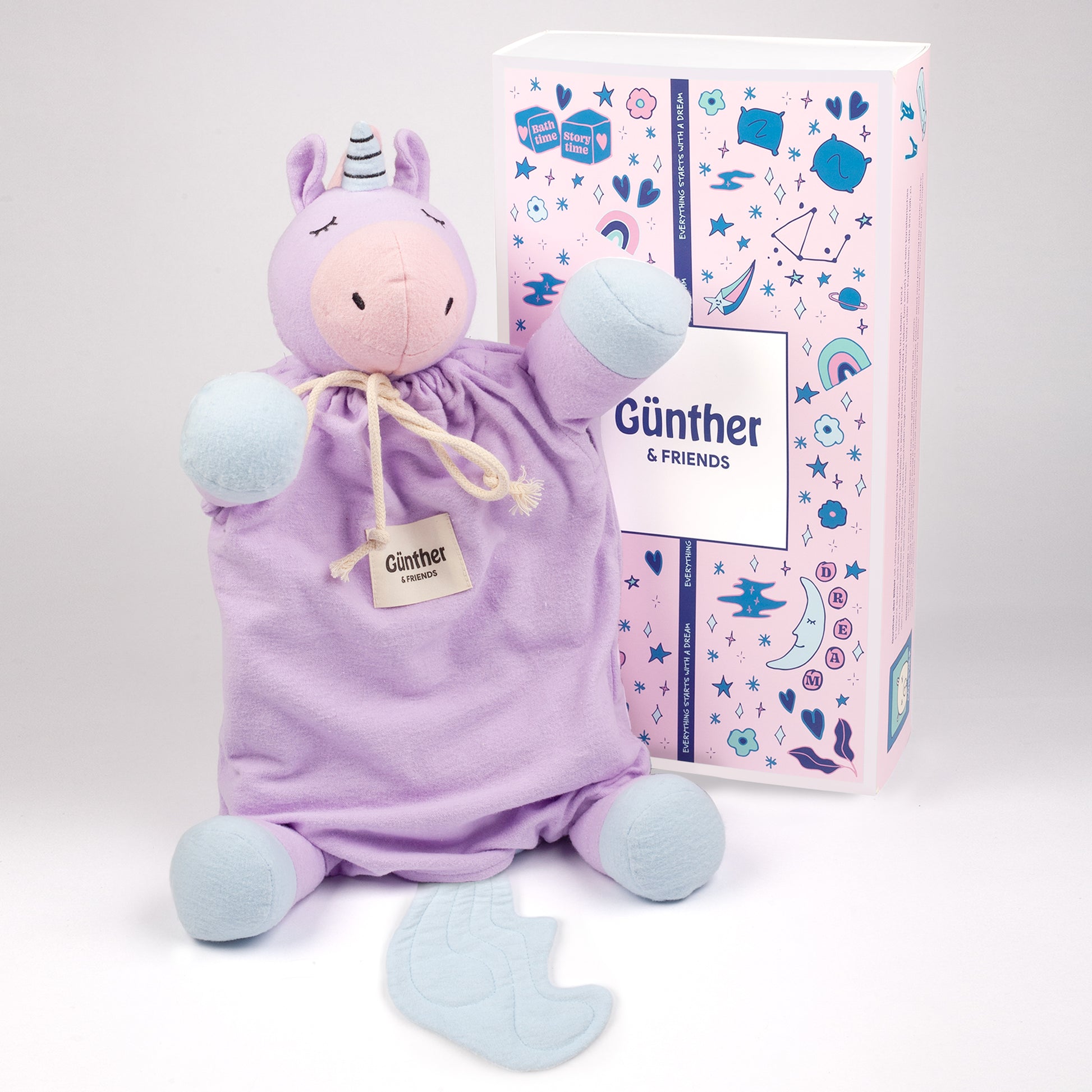 Babydecke Baumwolle, Geschenk zur Geburt Mädchen, Vorne mit Box